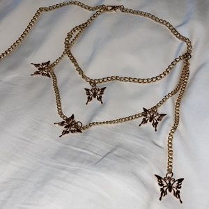 Gold butterfly waist chain